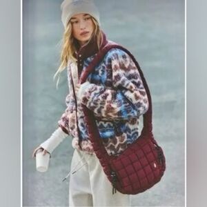 Free People Movement Quilted Baby Carryall Sling Bag In Mahagony